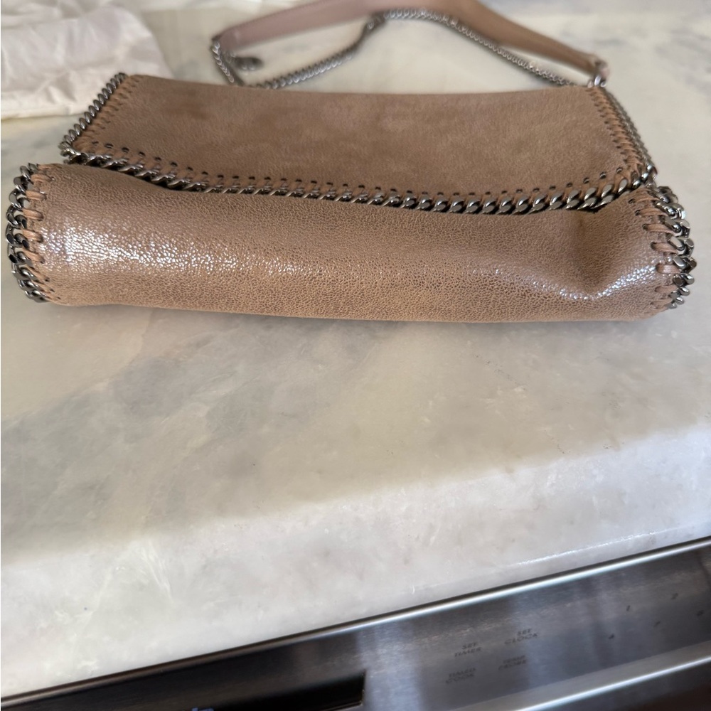 Stella McCartney Tan Clutch with Chain Trim - Picture 5 of 9